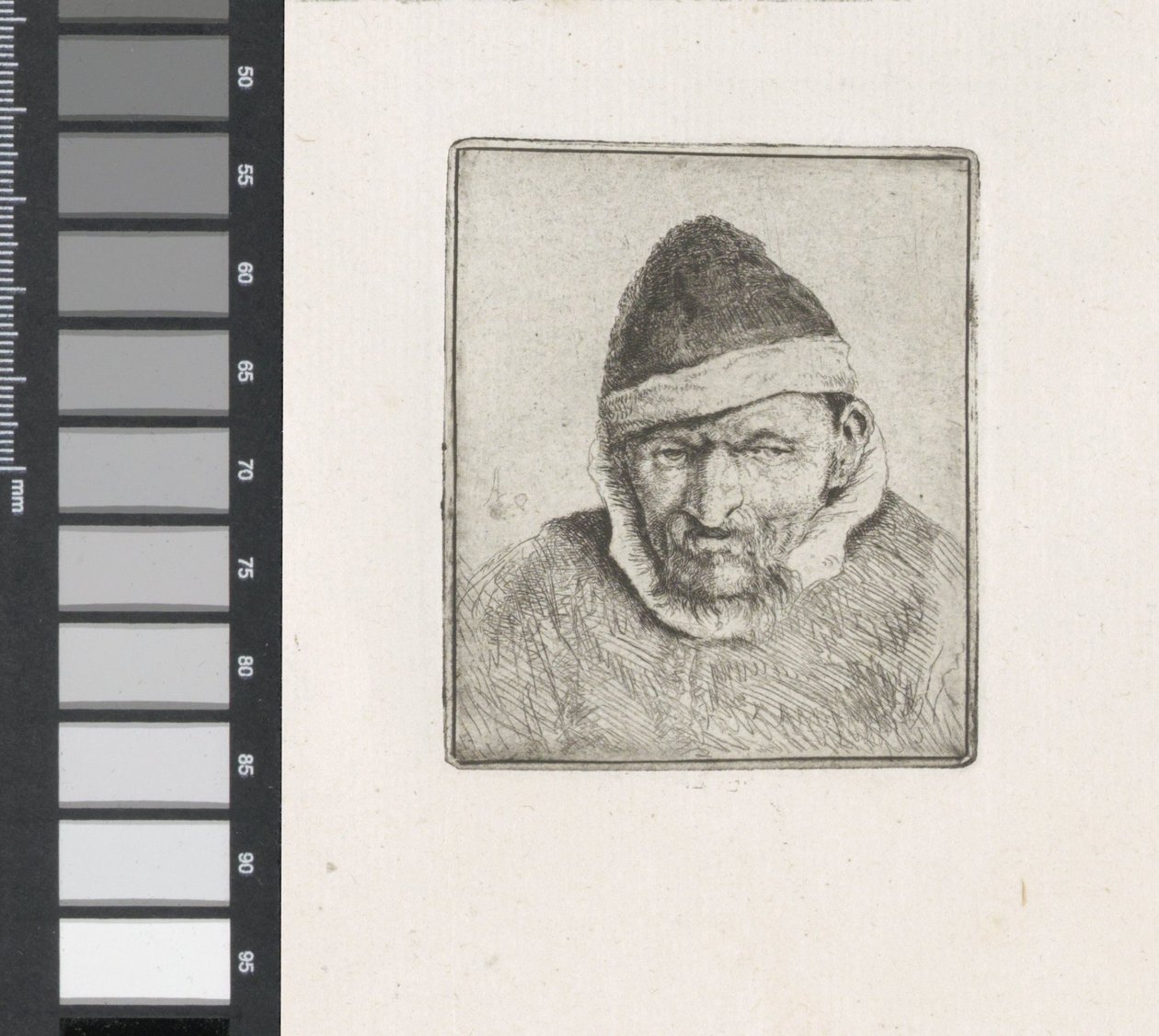 Büste eines Bauern mit Pelzmütze von Adriaen van Ostade