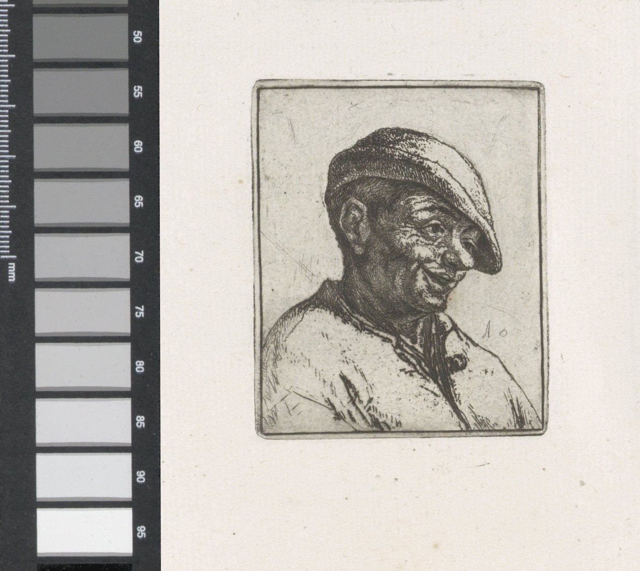 Büste eines lachenden Bauern von Adriaen van Ostade