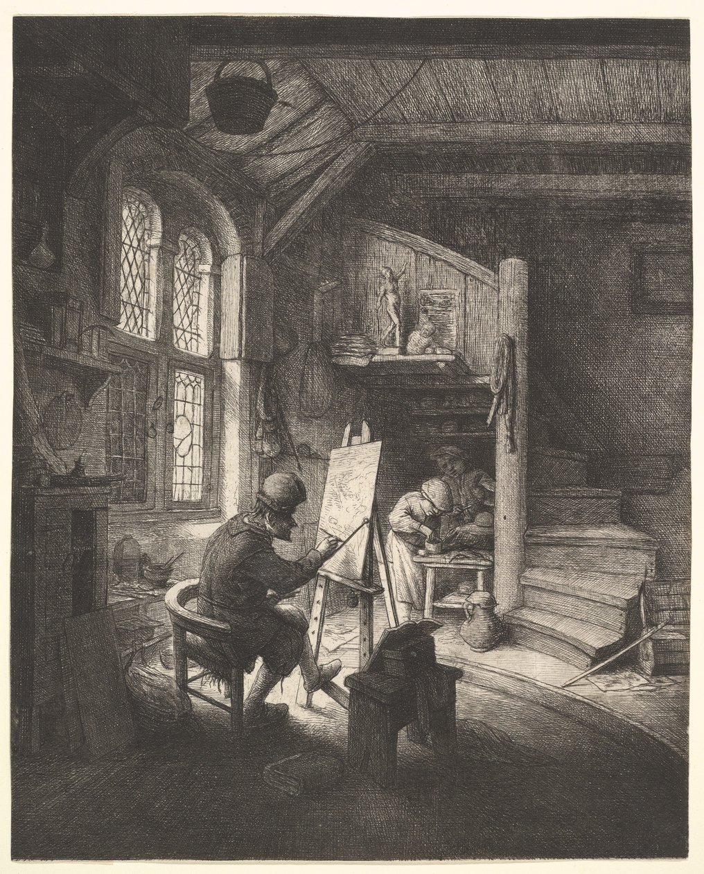 Der Maler in seinem Atelier von Adriaen van Ostade