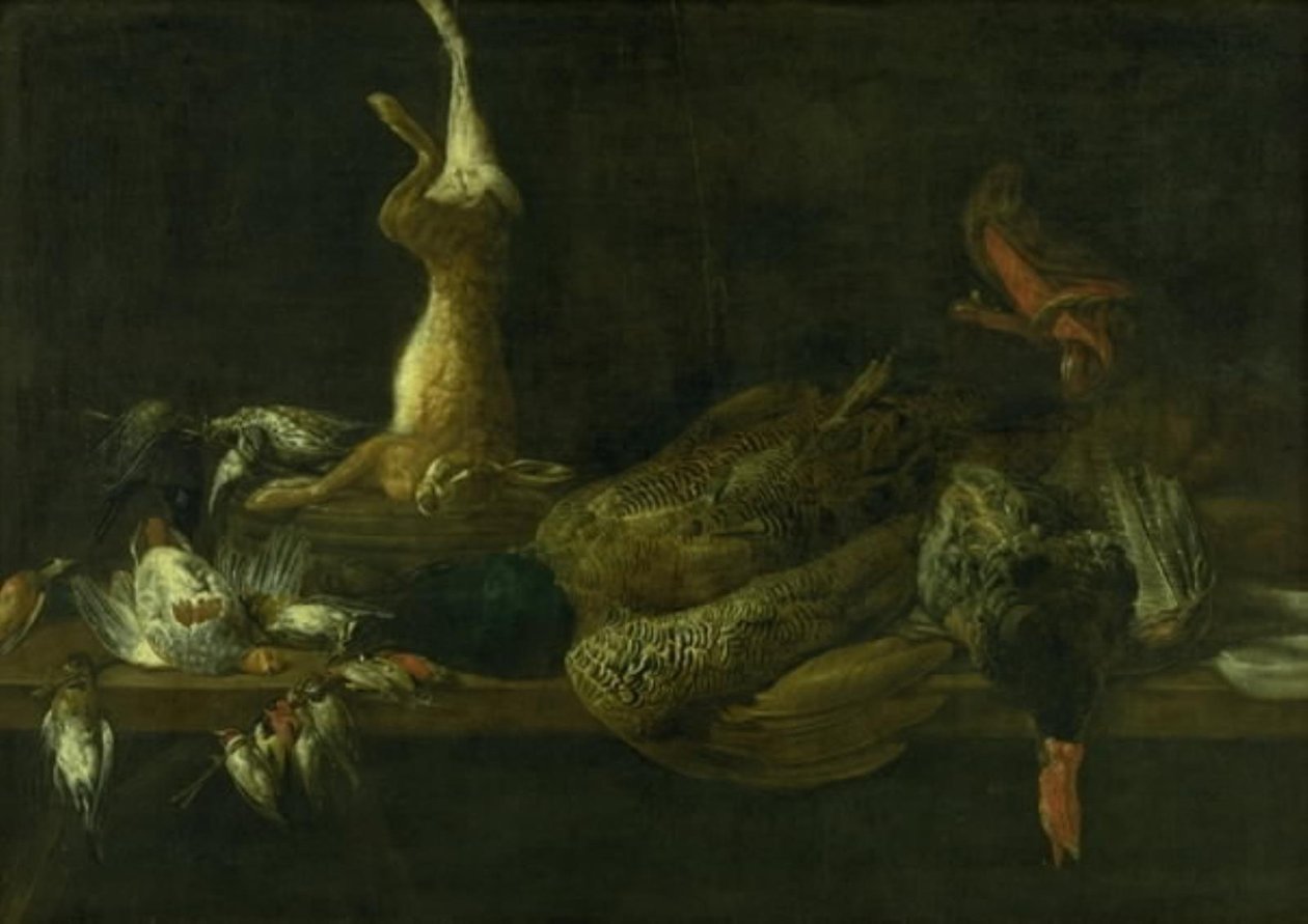 Stillleben mit Wild auf einem Tisch von Adriaen van Utrecht