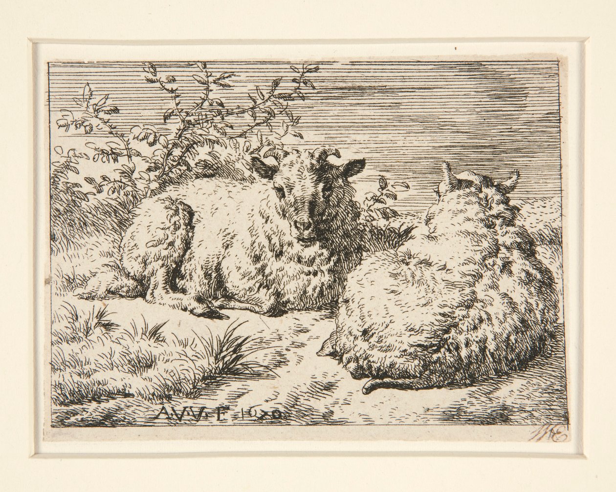 Les Deux Moutons von Adriaen van de Velde