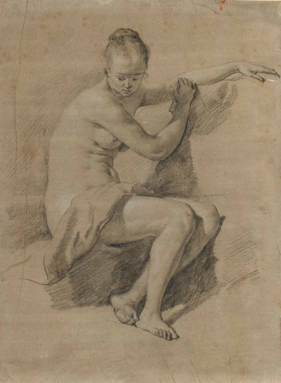 Sitzender weiblicher Akt, ca. 1660-70 von Adriaen van de Velde