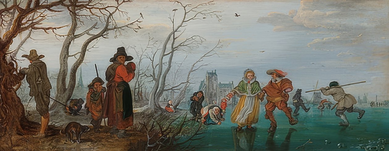 Winter (Vergnügen auf dem Eis). 1625 von Adriaen van de Venne