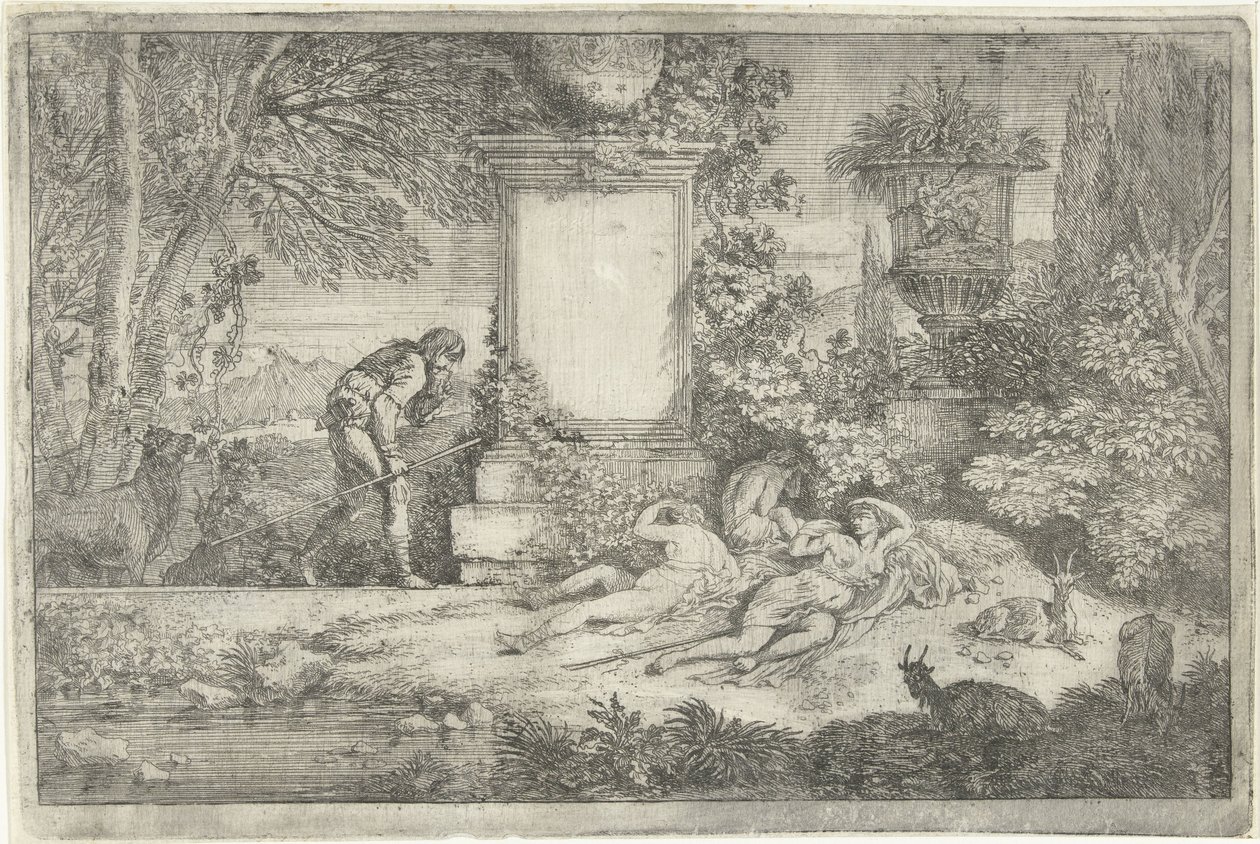 Schlafende Hirtinnen von Adriaen van der Kabel