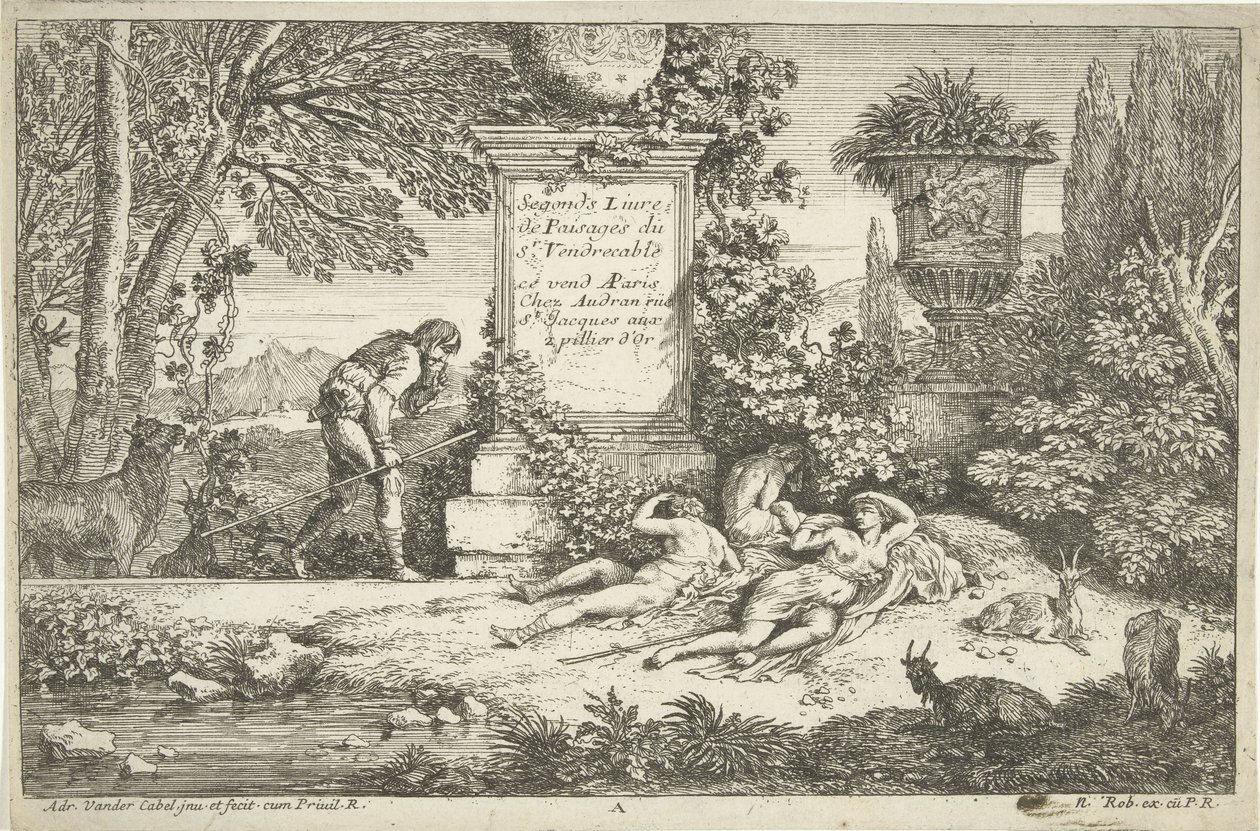 Schlafende Hirtinnen von Adriaen van der Kabel