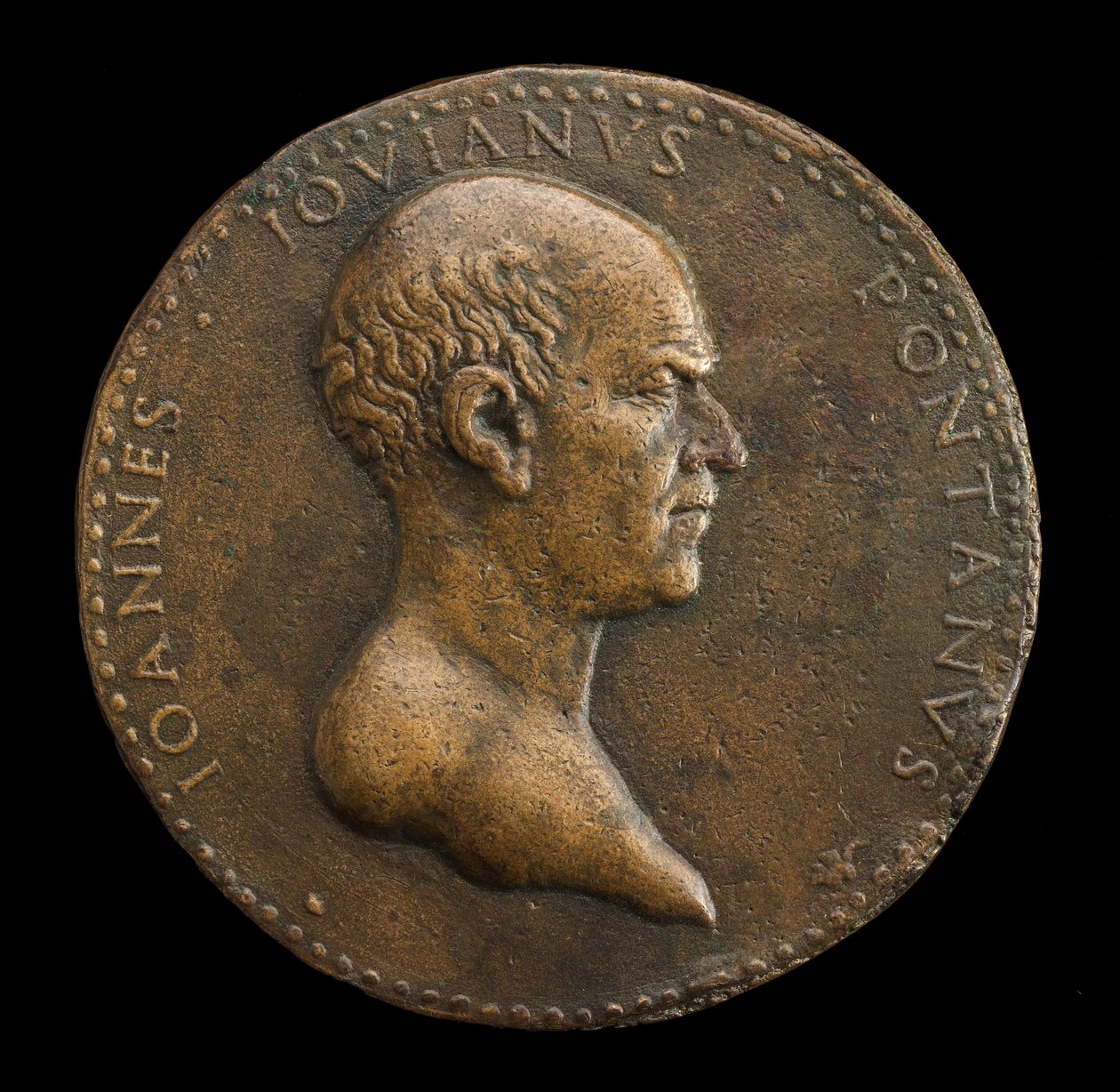 Giovanni Gioviano Pontano, 1426-1503, Dichter [Vorderseite], 1488 oder später von Adriano Fiorentino