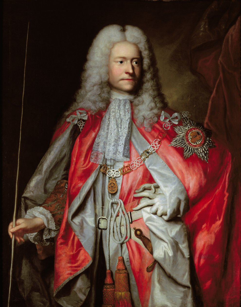 Posthumes Porträt von Sir Paul Methuen K.B. (gest. 1757) von Adrien Carpentiers