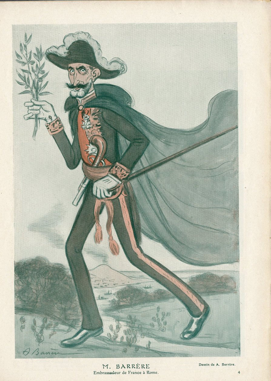 Fantasio - Illustration von A. Barrere: Italien, Diplomatie, Rom - Barrere Camille, Diplomaten von Adrien Barrere