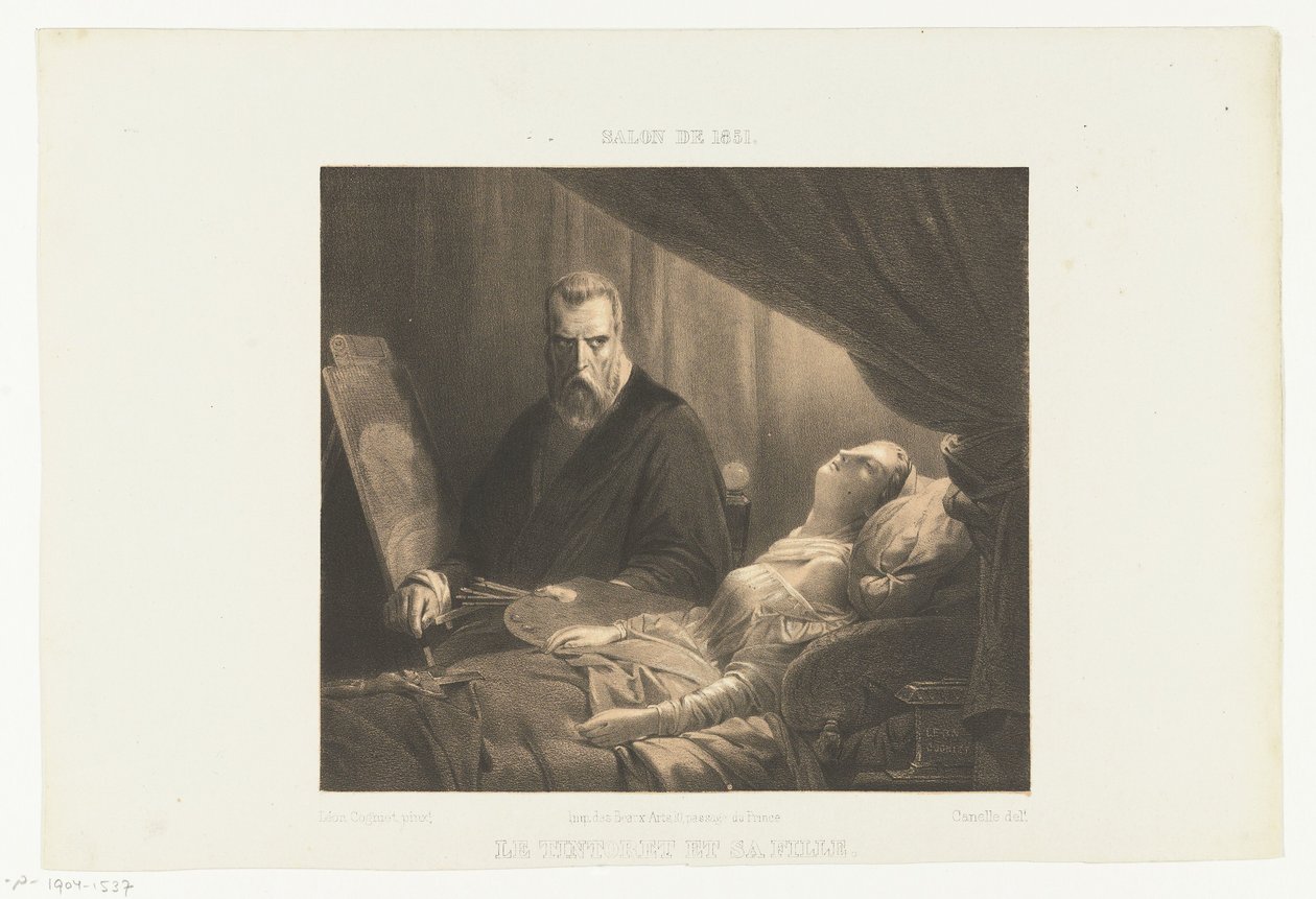 Tintoretto am Sterbebett seiner Tochter von Adrien Canelle