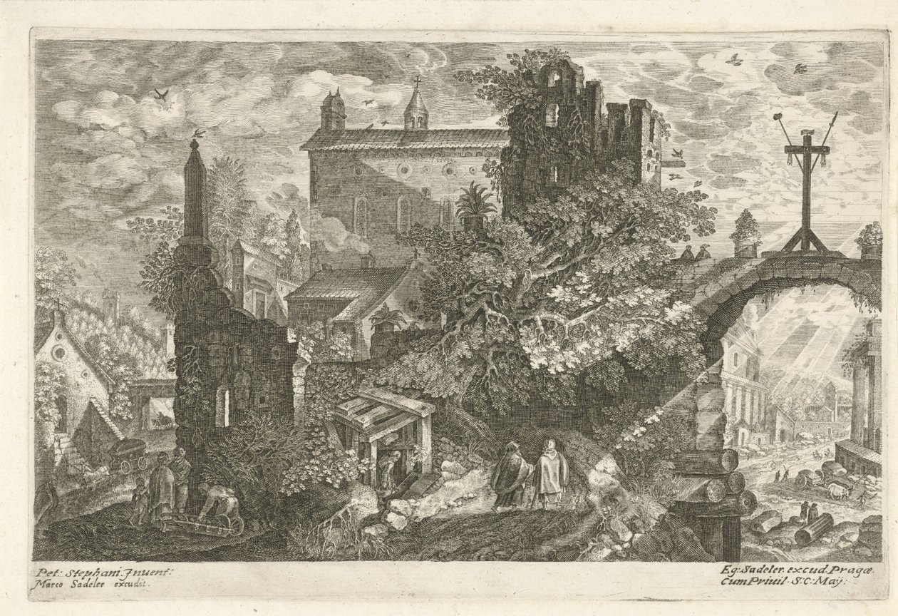 Holzkreuz an altem Stadttor von Egidius  Sadeler (II)