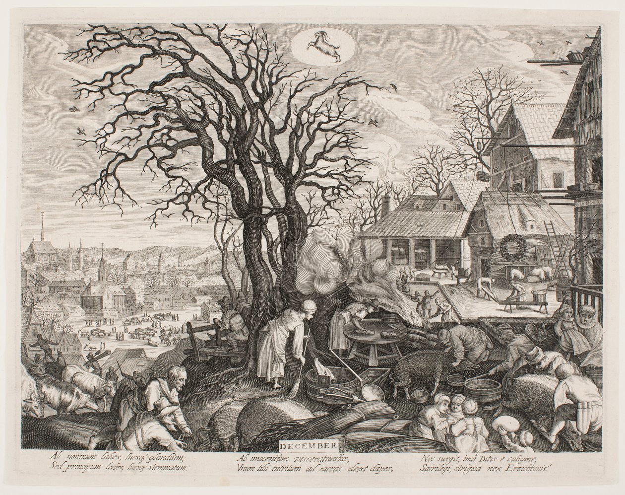 Dezember, aus der Serie „Die zwölf Monate“ von Aegidius Sadeler II