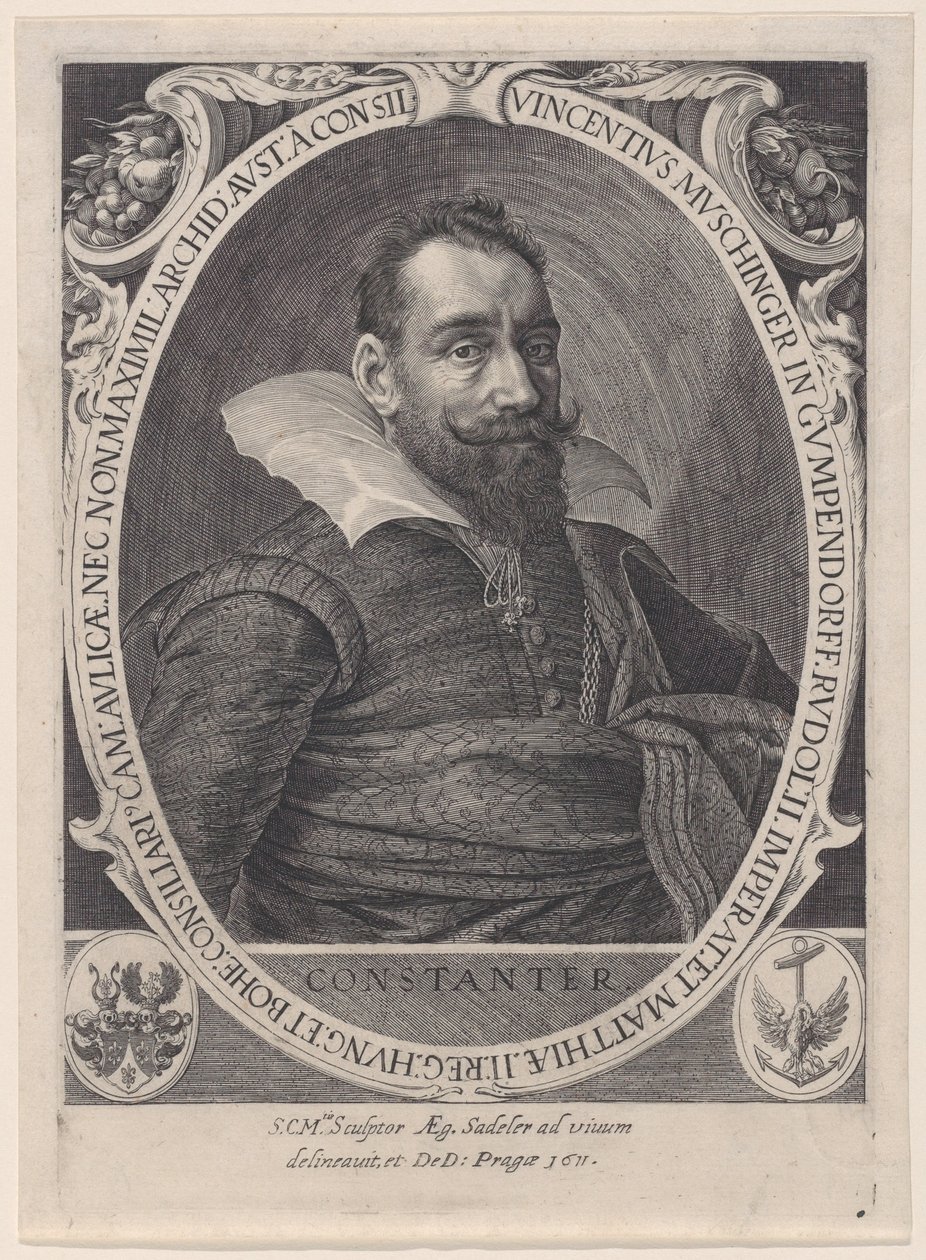 Vincenz Muschinger, Rat von Kaiser Rudolf II., 1611 von Aegidius Sadeler II