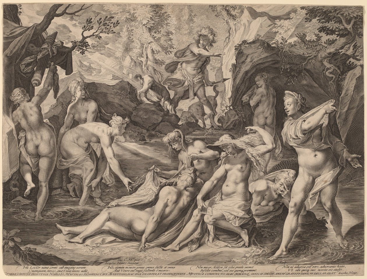 Diana von Actaeon überrascht von Aegidius Sadeler II after Joseph Heintz the Elder