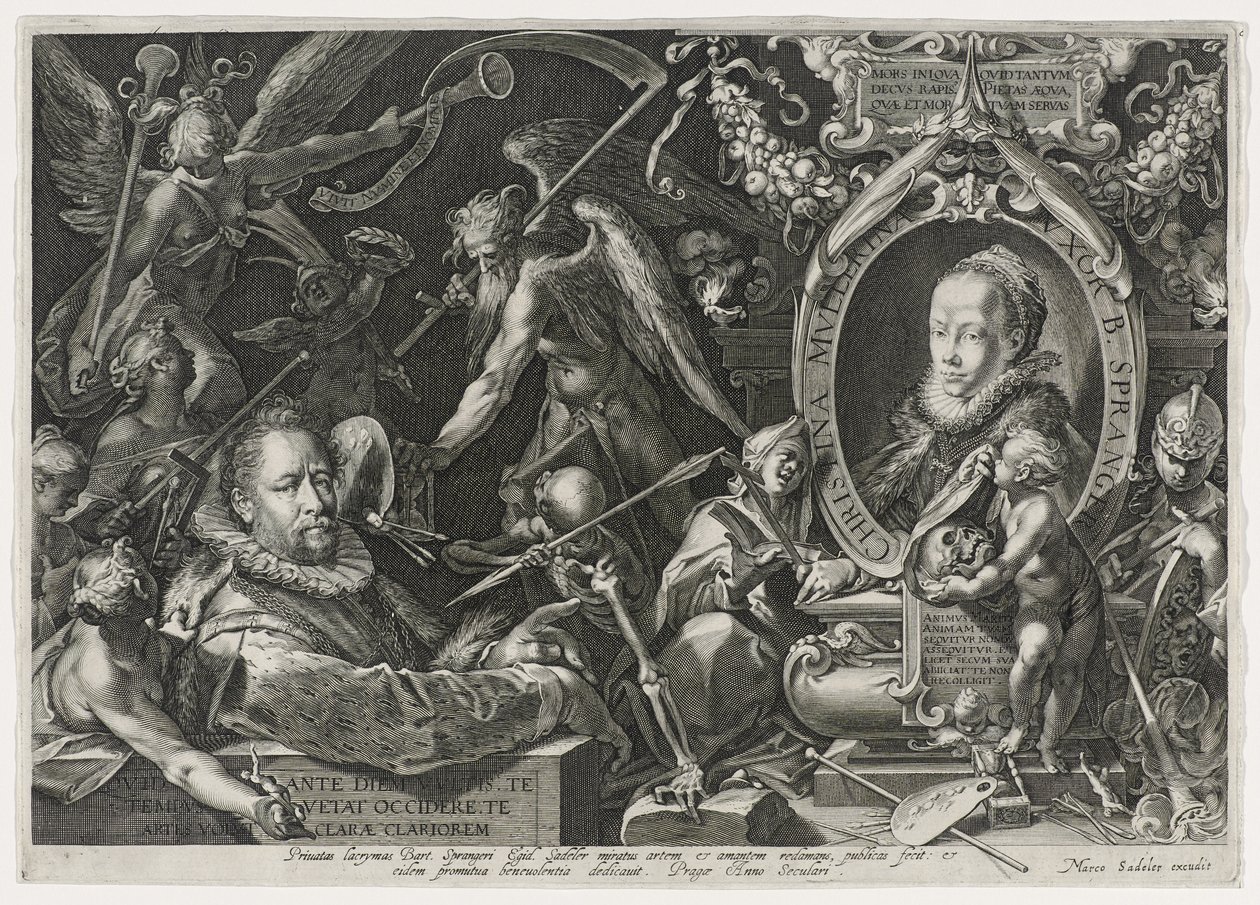 Bartholomaeus Spranger und seine Frau, Christina Muller, 1600 (Kupferstich auf Büttenpapier) von Aegidius Sadeler or Saedeler