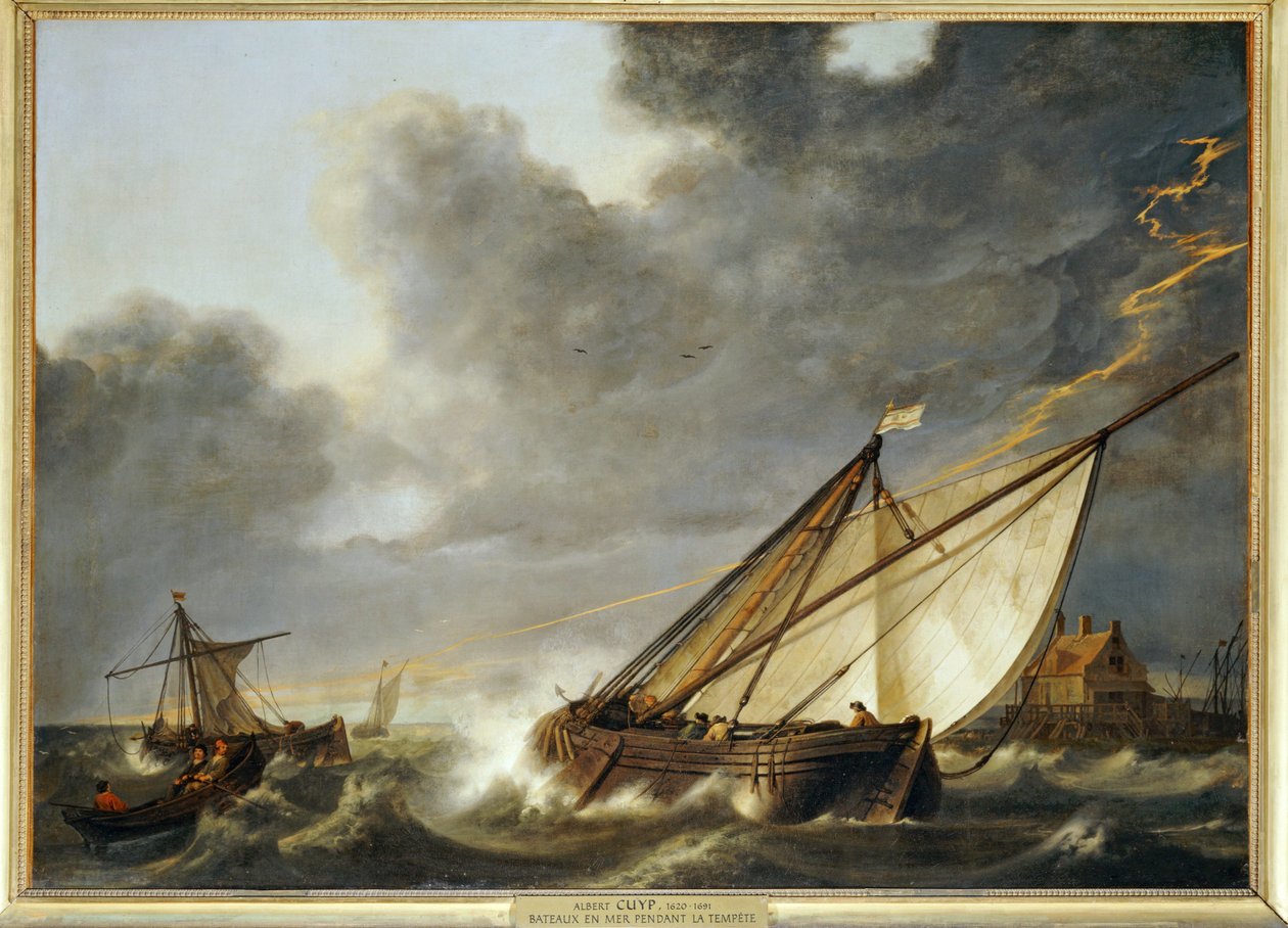 Boot auf der Mündung des Holländischen Tiefs, in einem Sturm gefangen von Aelbert Cuyp