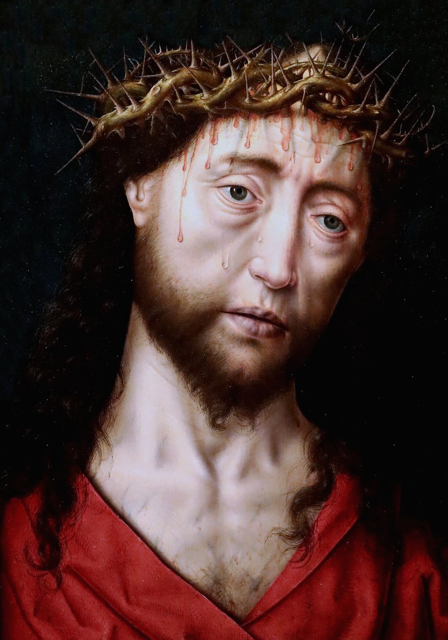 Christus mit der Dornenkrone / Porträt von Christus von Aelbrecht Bouts