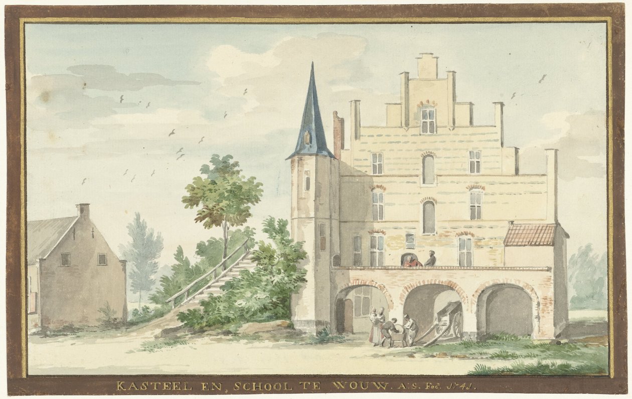 Das Schloss und die Schule in Wouw von Aert Schouman