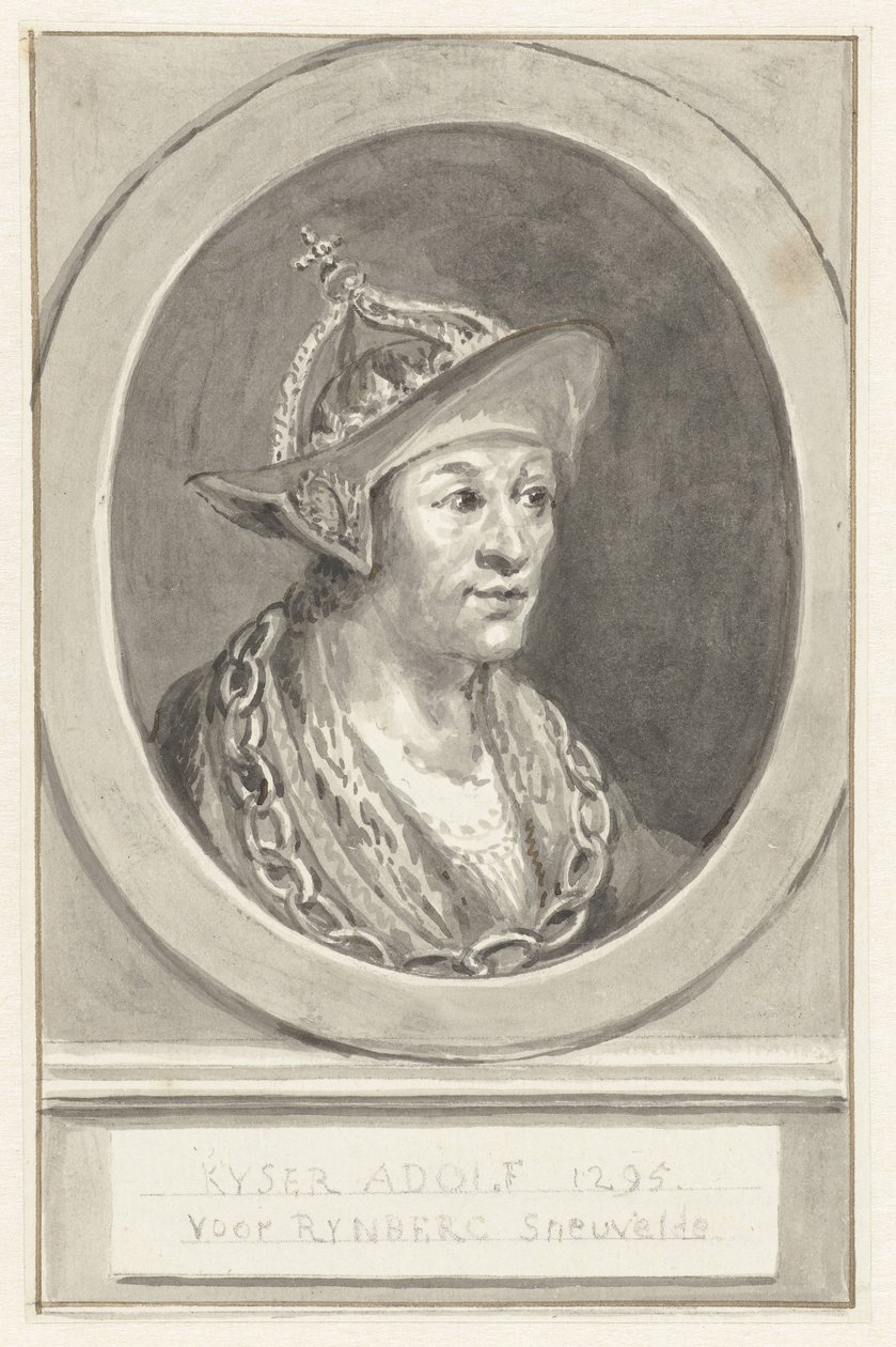 Porträt von Kaiser Adolf VII. von Nassau, im Oval, nach rechts von Aert Schouman