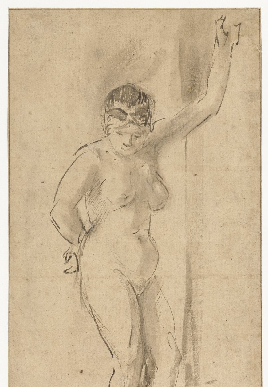 Stehender weiblicher Akt mit erhobenem Arm von Aert de Gelder (attributed to)