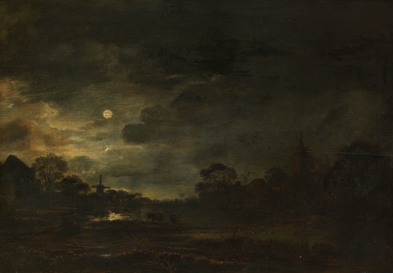 Landschaft im Mondlicht von Aert van der Neer