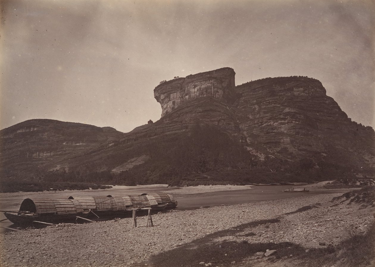 Tempel von Tai-wang bei Wu ü nahe Sing Chang Tee Markt, ca. 1869 von Afong Lai