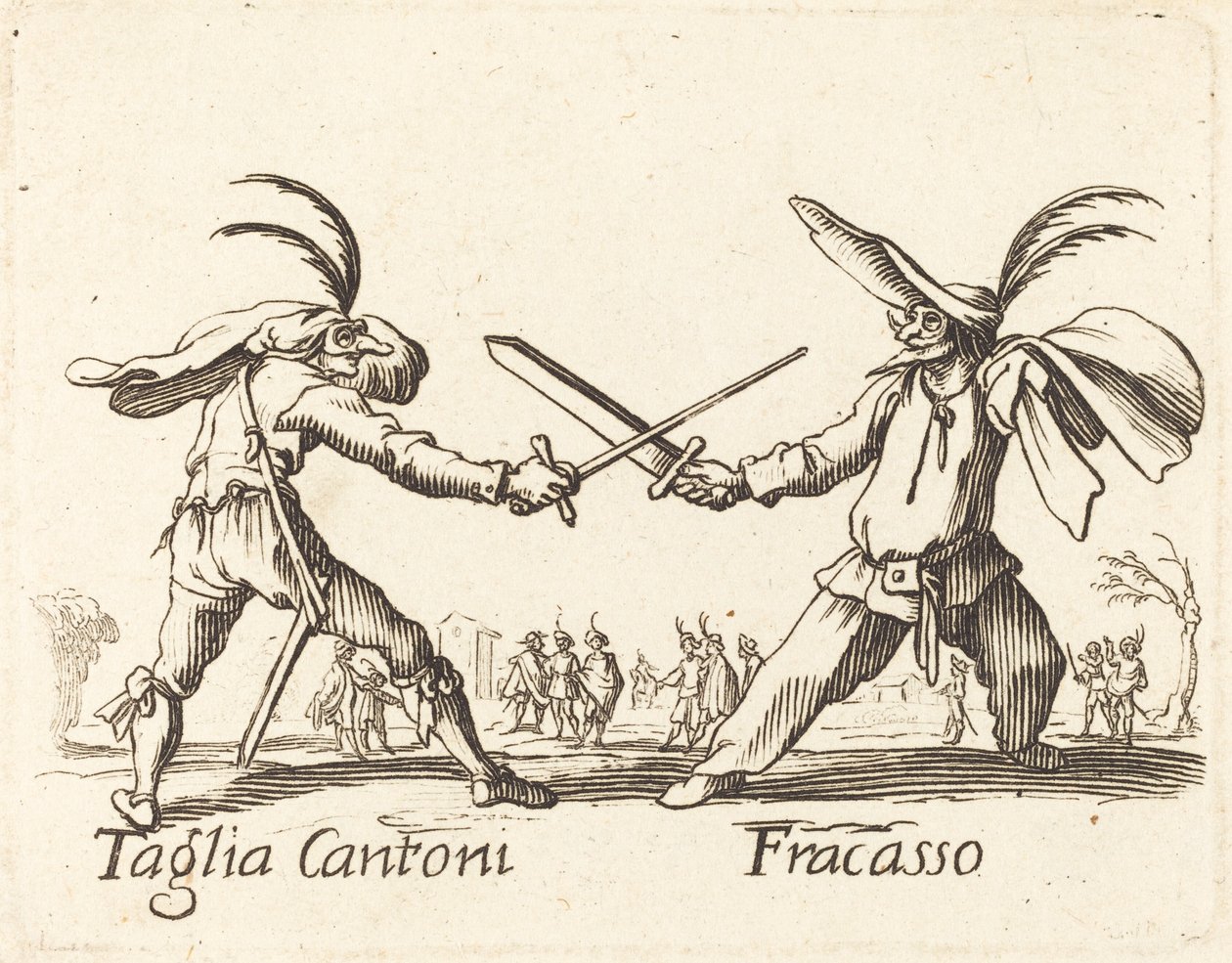Taglia Cantoni und Fracasso von After Jacques Callot