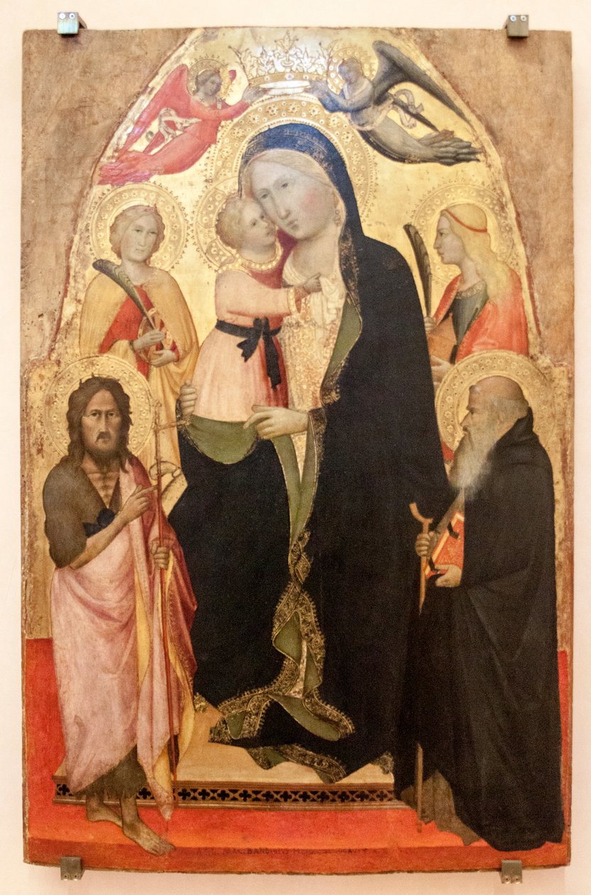 Madonna mit Kind zwischen den Heiligen Johannes dem Täufer von Agnolo Gaddi