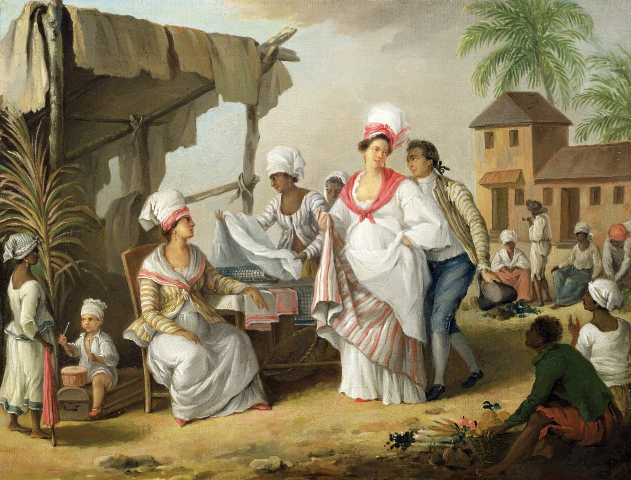 Leinenmarkt, Roseau, Dominica, um 1780 von Agostino Brunias