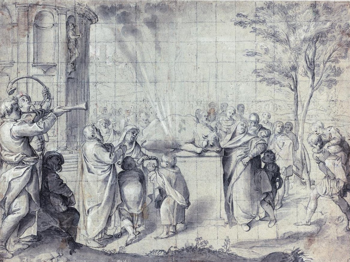 Das Opfer des Pelias von Agostino Carracci
