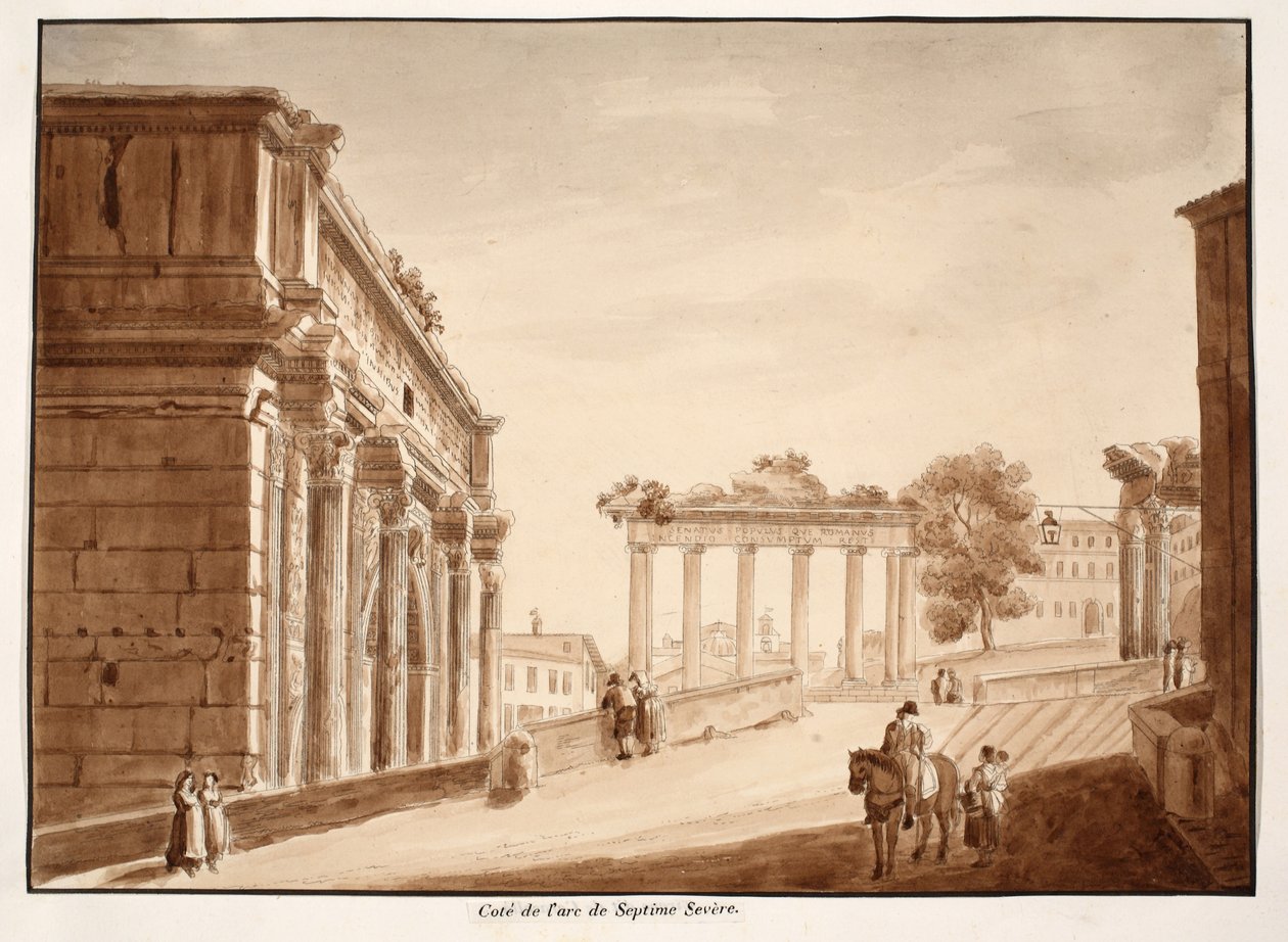 Seitenansicht des Bogens von Septimius Severus, 1833