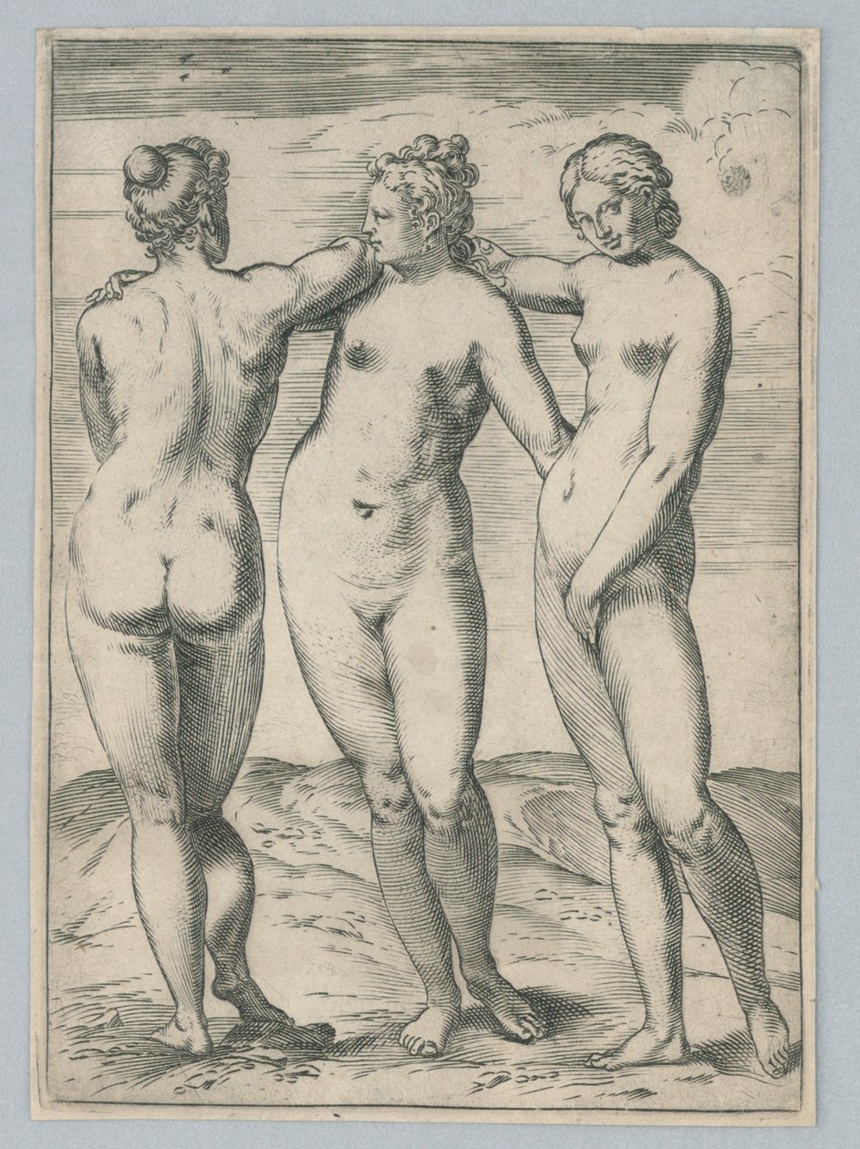 Die drei Grazien von Agostino Carracci