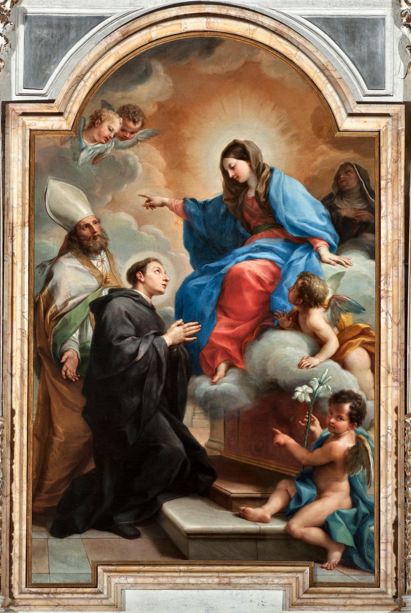 Die Jungfrau mit dem heiligen Nikolaus von Tolentino von Agostino Masucci