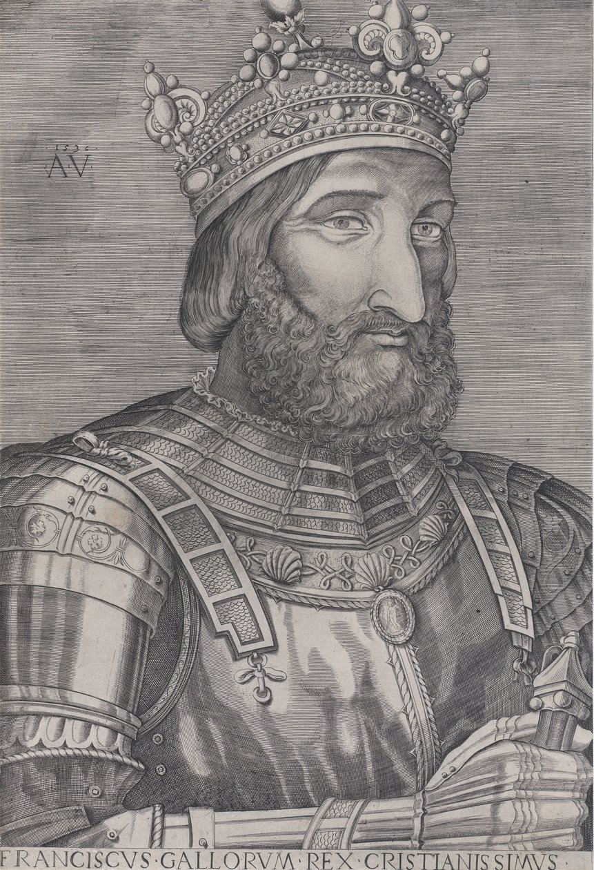 Franz I., König von Frankreich, datiert 1536 von Agostino Veneziano