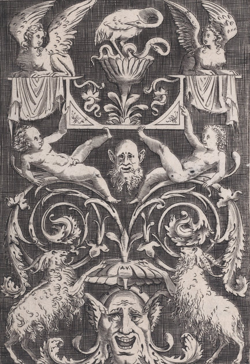 Ornamentales Panel, ca. 1514-1536 von Agostino Veneziano