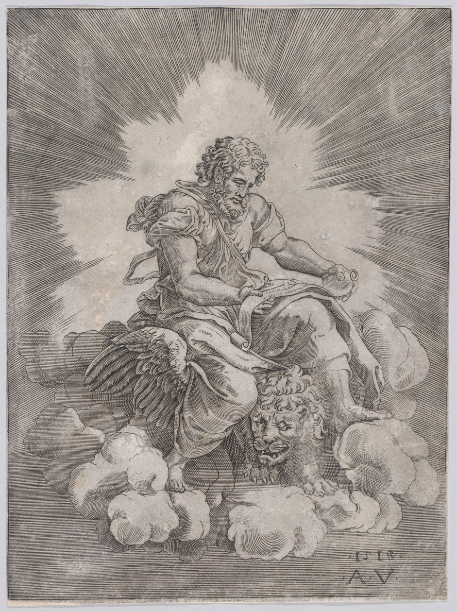 Heiliger Markus, datiert 1518 von Agostino Veneziano