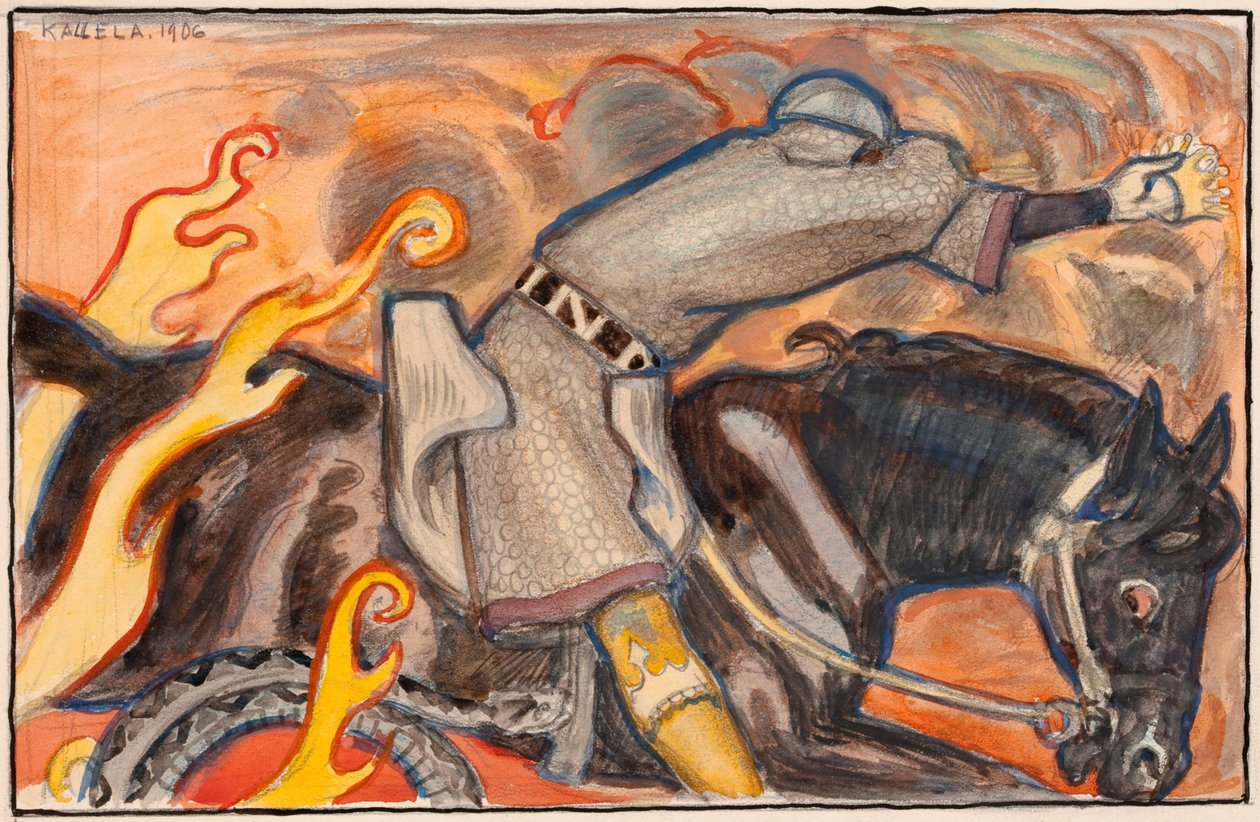 Der Ritter und der Schlangenkönig von Akseli Gallen-Kallela