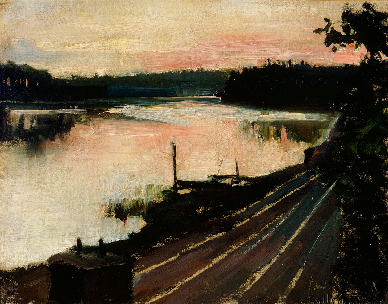 Blick von Eläintarha bei Sonnenuntergang von Akseli Gallen-Kallela