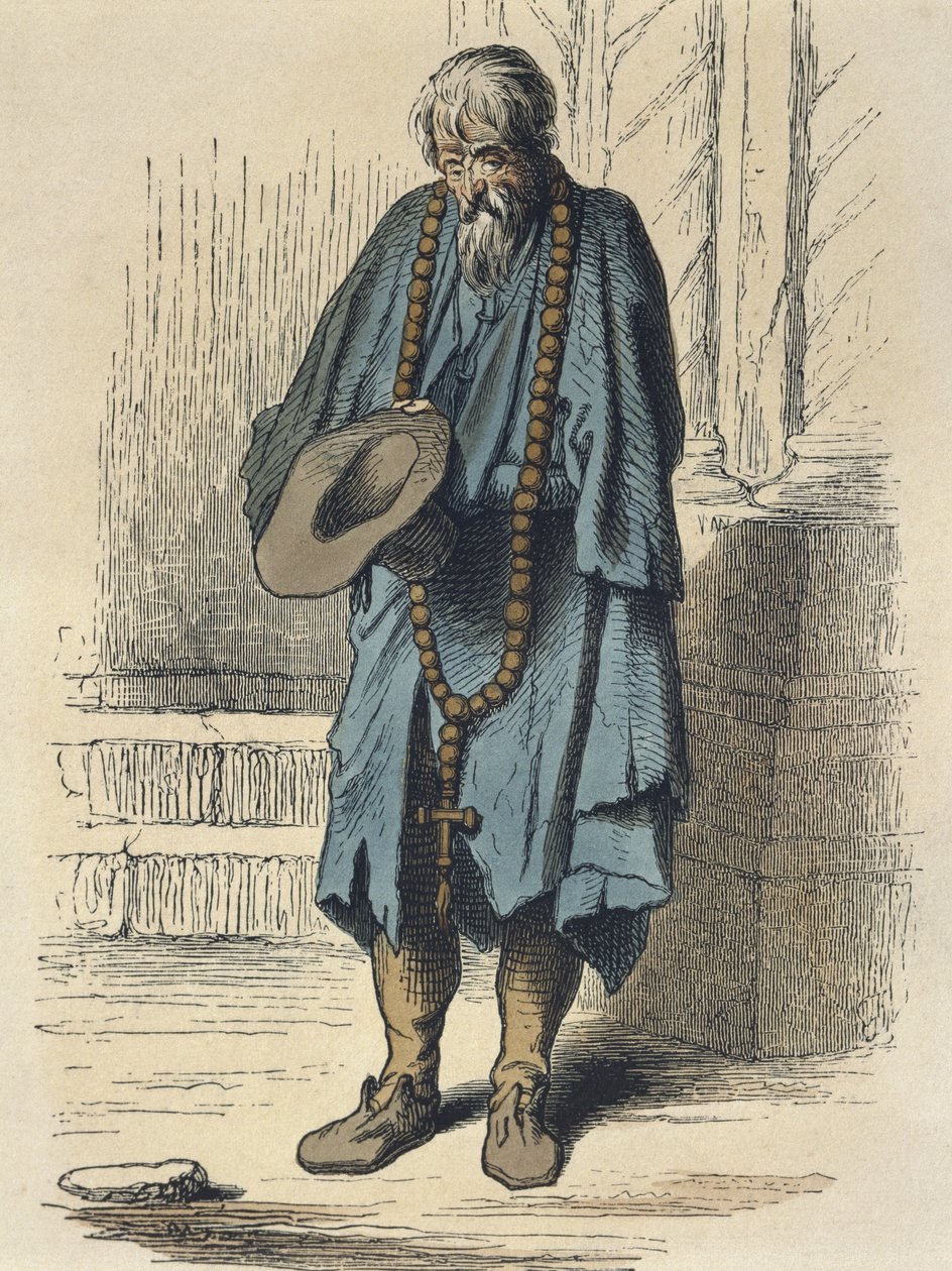 Bettler, nach Jacques Callot (1592-1635) graviert von Adrien Lavieille (1818-62) von Albert Charles August Racinet