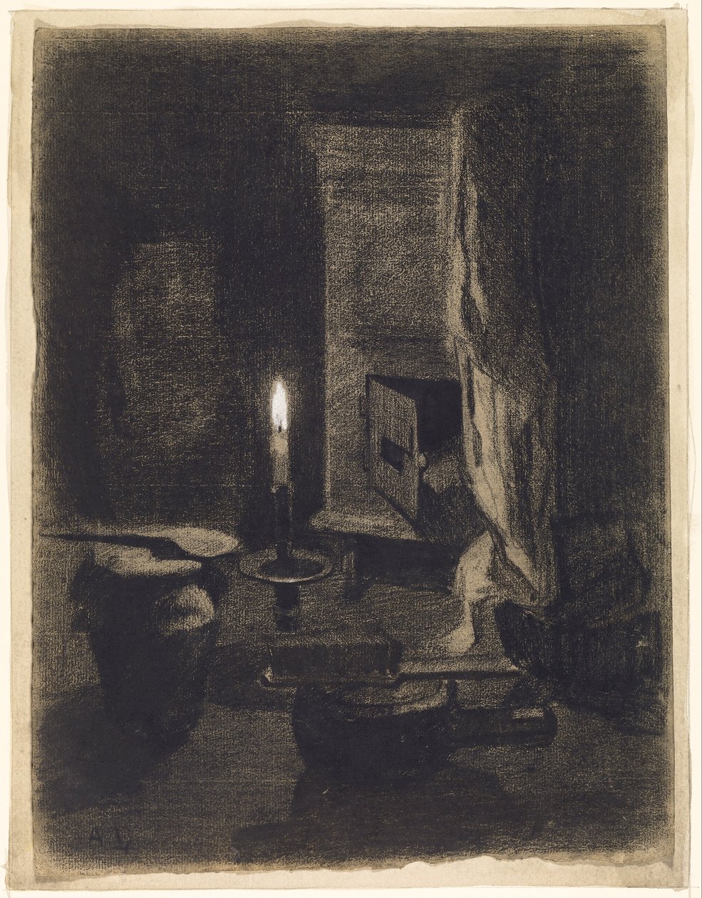 Stillleben mit Kerze von Albert Charles Lebourg