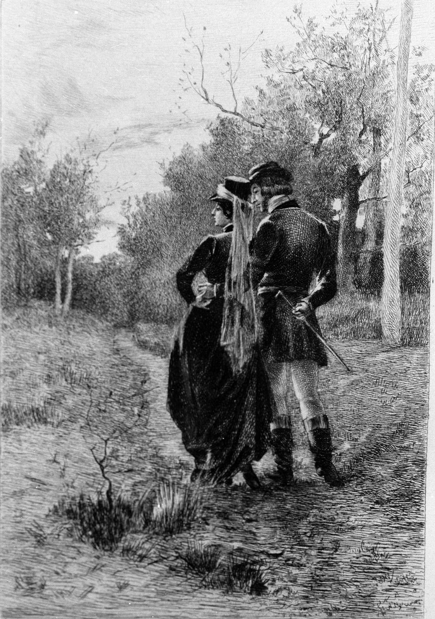 Illustration des Romans „Madame Bovary“ von Gustave Flaubert (1821-1880). Illustration von Albert Fourie (1854-1937). von Albert Auguste Fourie