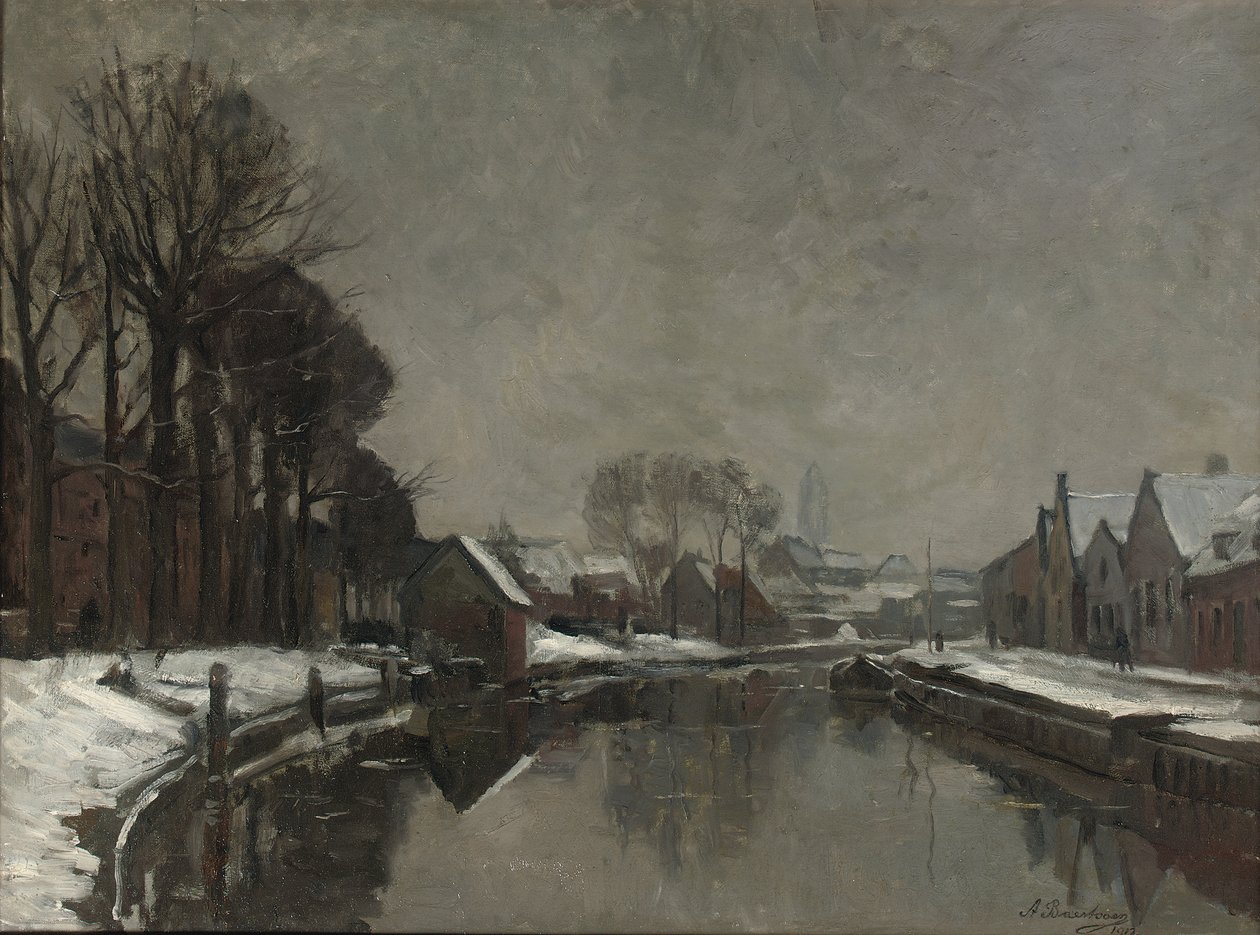 Eine belgische Stadt im Winter, 1912 von Albert Baertsoen