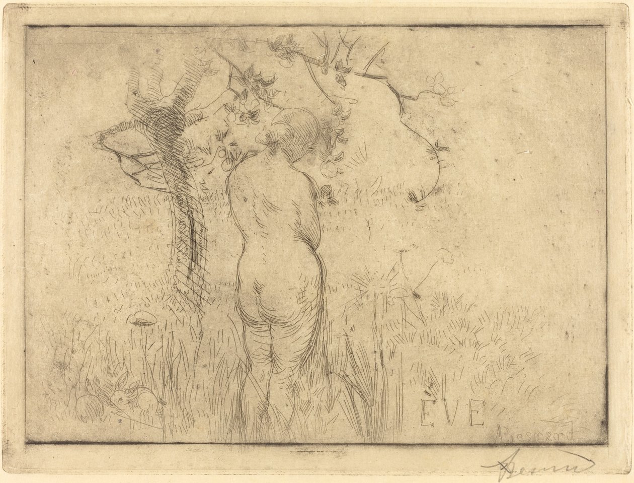 Eva vor dem Apfelbaum von Albert Besnard