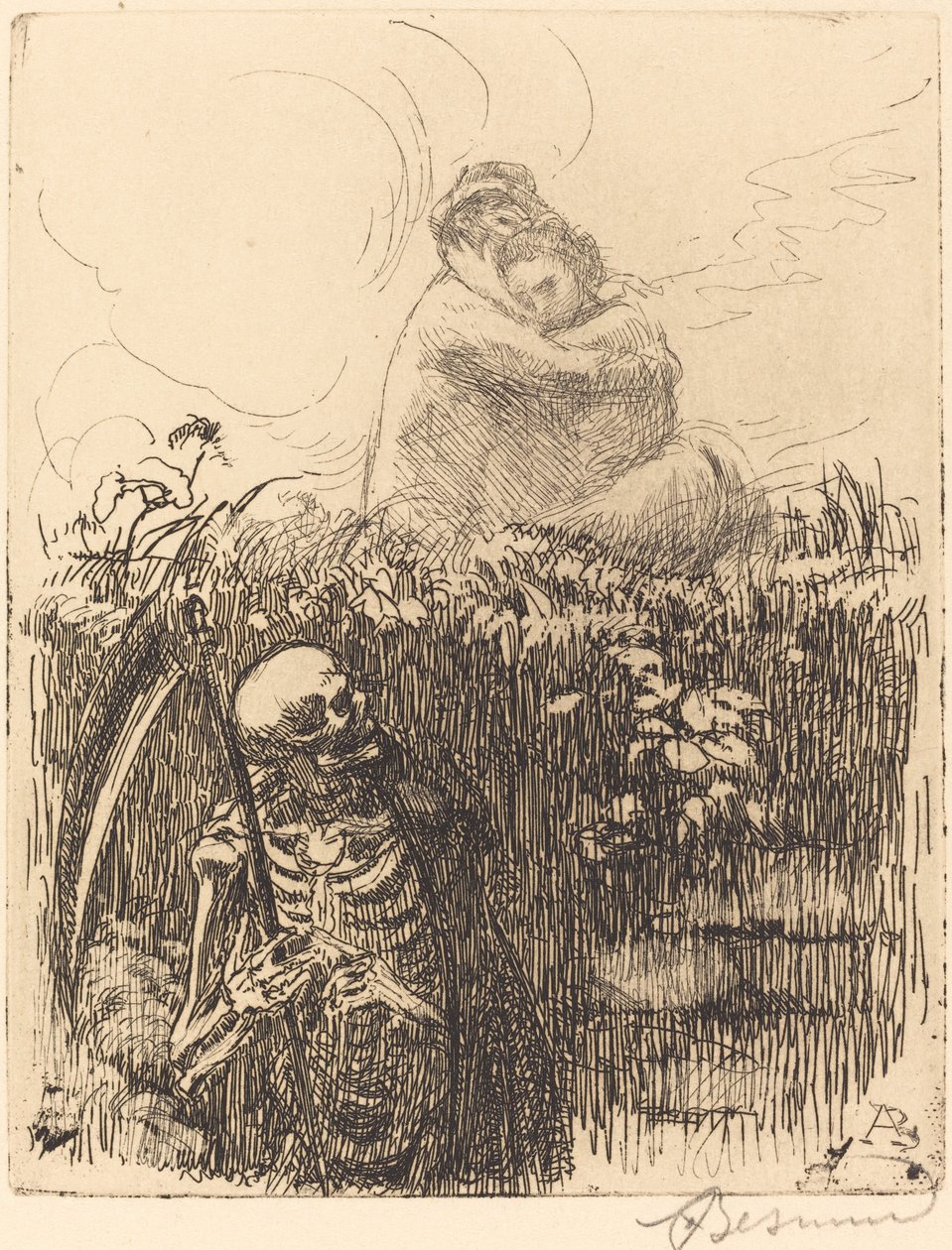 Auf der Lauer von Albert Besnard: hochwertiger Kunstdruck