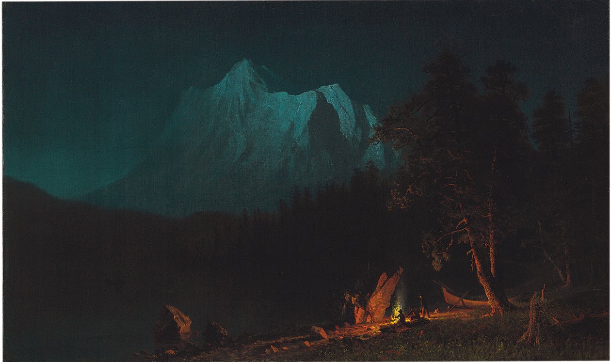 Gebirgige Landschaft bei Mondlicht von Albert Bierstadt