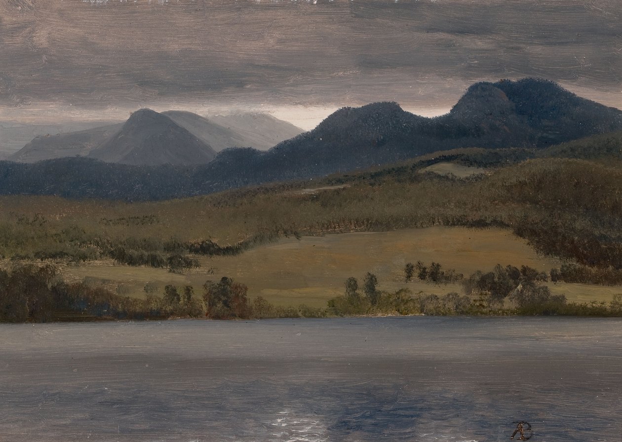 Sonnenuntergang am See (vermutlich Lake Tahoe) von Albert Bierstadt