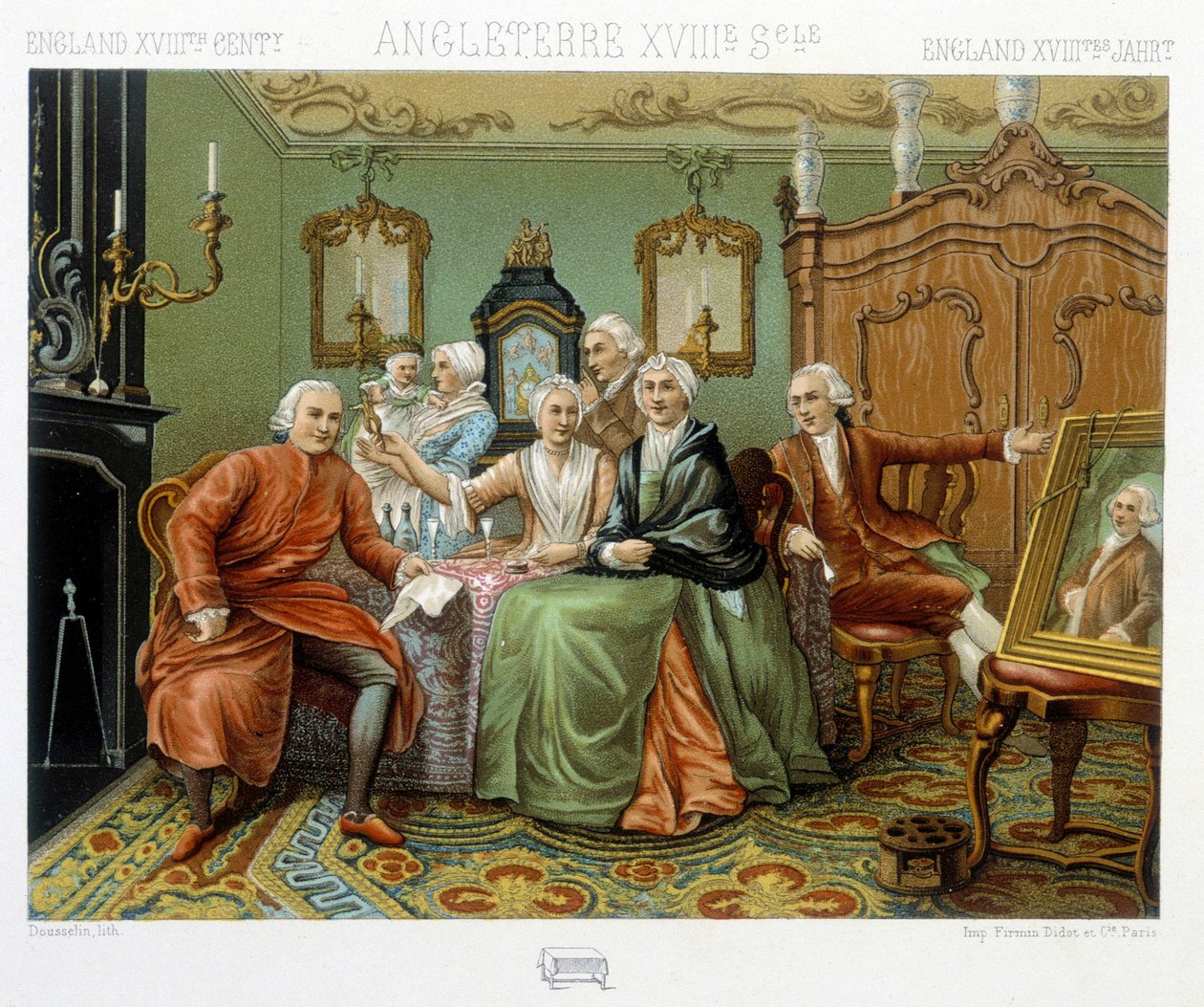 Englische Bürger in ihrem Inneren von Albert Charles August Racinet