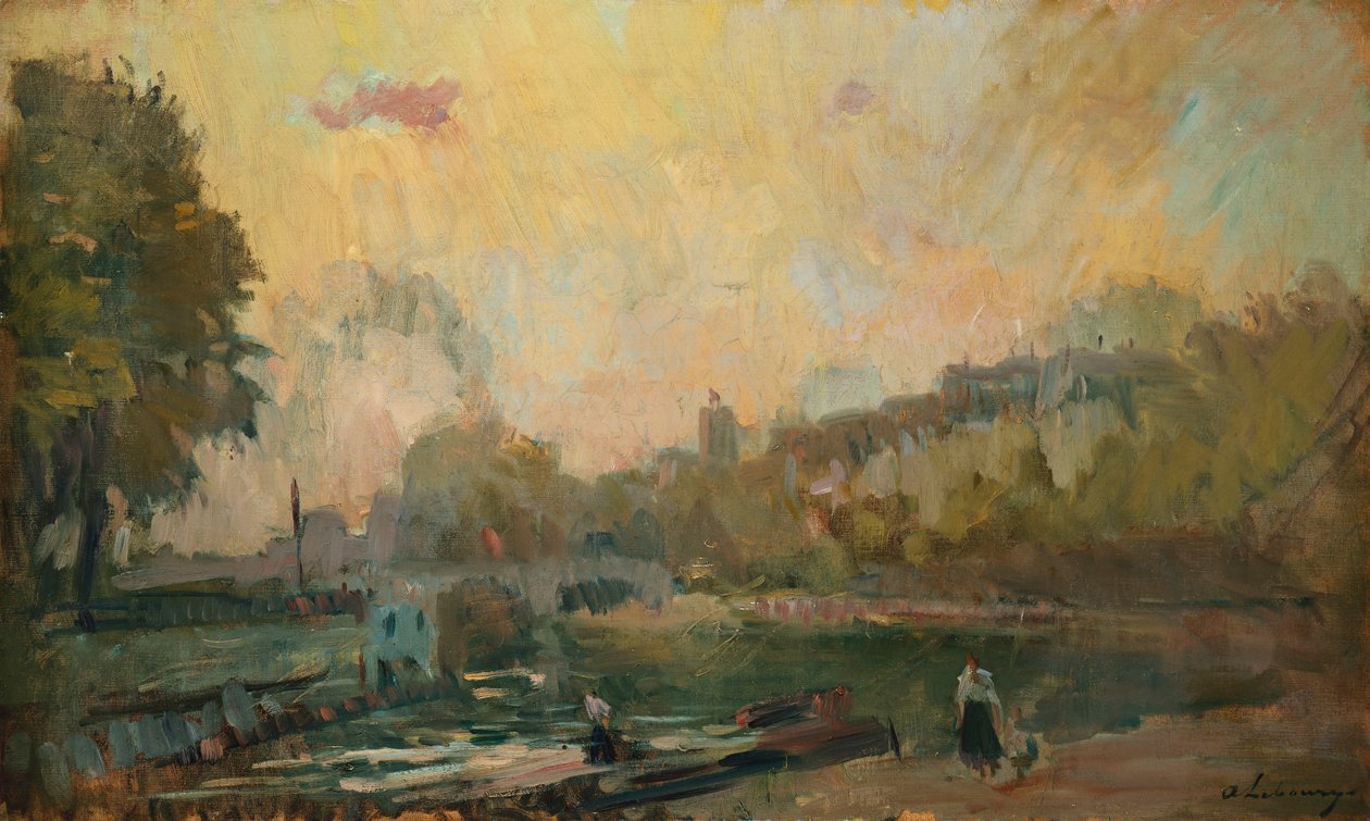 Die Ufer der Seine bei St. Cloud von Albert Charles Lebourg