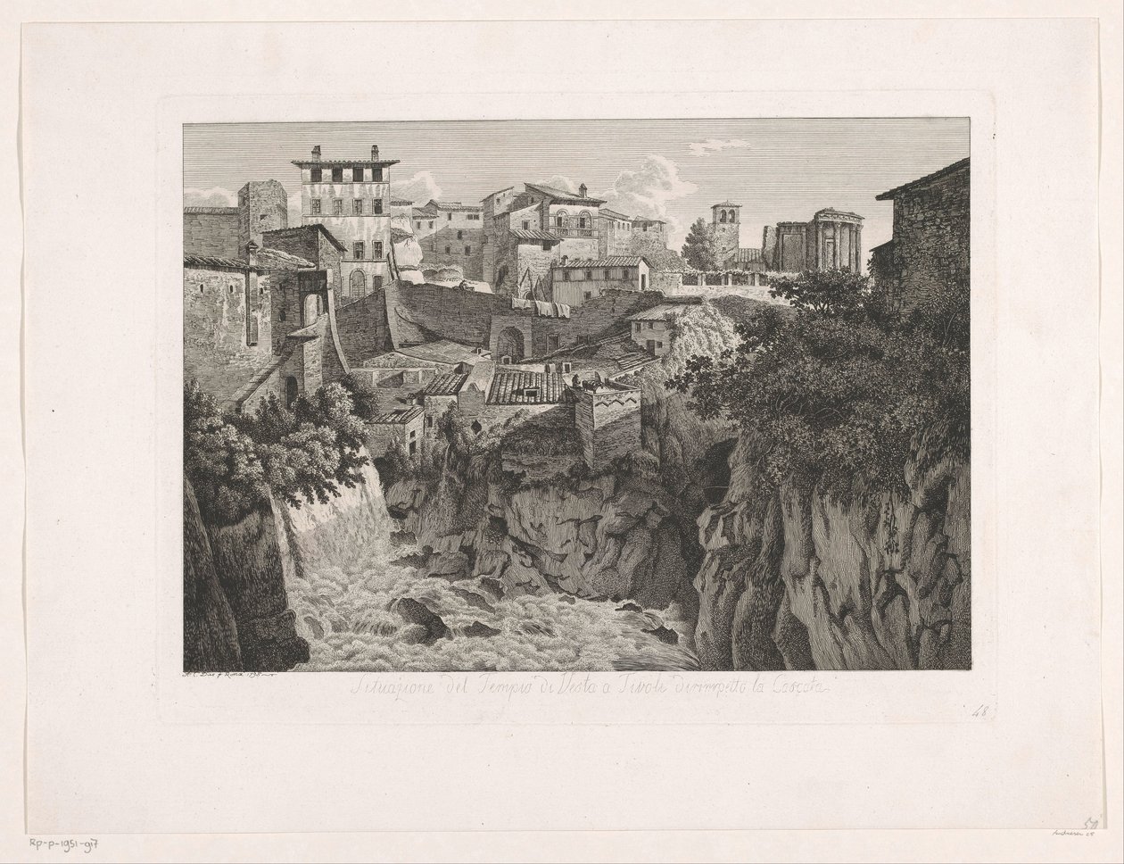 Ansicht von Tivoli, mit dem Tempel der Vesta in der Ferne von Albert Christoph Dies