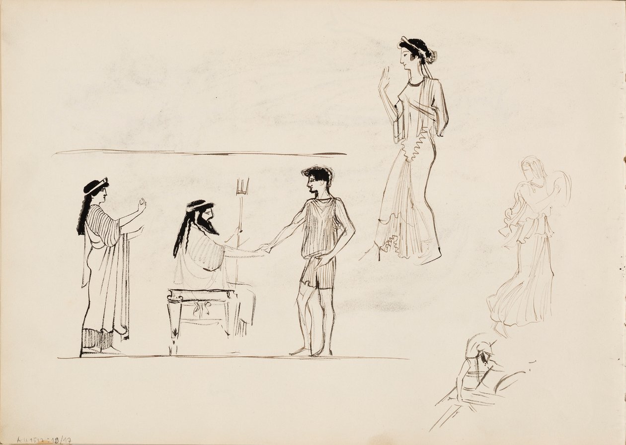 Antike Männer- und Frauenfiguren von Albert Edelfelt