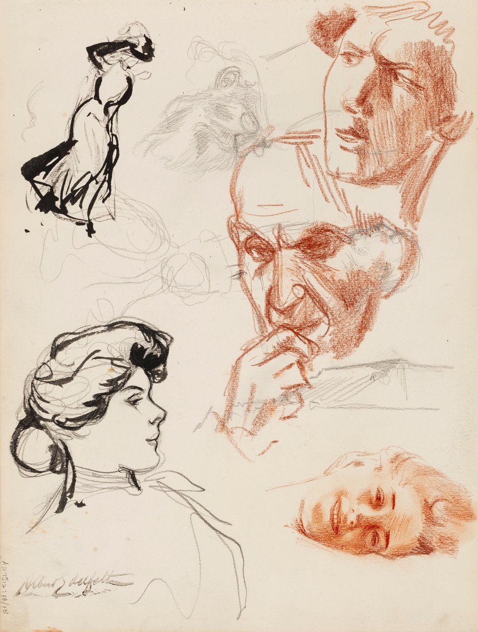 Personenskizzen von Albert Edelfelt